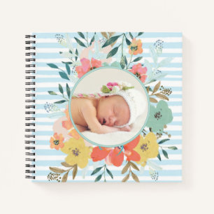 Eigen Baby met Waterverf Floral Notitieboek