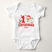 Eigen babykerstkerstkerstkerstman Holly Romper (Voorkant)