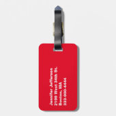 Eigen Bagagelabel rood en wit (Achterkant verticaal)
