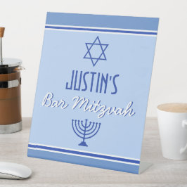 Eigen balk Mitvah Reclamebord Met Voetstuk