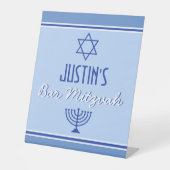 Eigen balk Mitvah Reclamebord Met Voetstuk (Voorkant)
