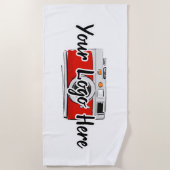 Eigen bedrijf - Logo gebruik eigen Logo wit Strandlaken (Voorkant)