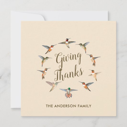 Eigen beige mengvogels feestdagenkaart (Voorkant)