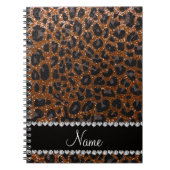 Eigen benaming chocolade bruine glitter leopard pr notitieboek (Voorkant)