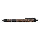 Eigen benaming chocolade bruine glitter leopard pr zwarte inkt pen (Bovenkant)