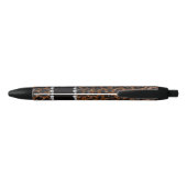 Eigen benaming chocolade bruine glitter leopard pr zwarte inkt pen (Achterkant)
