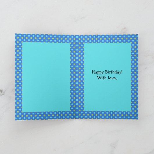 Eigen Birthday Kaart: Quirky Moons and Polka Dots Kaart (Binnen)