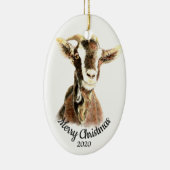 Eigen Boerderij voor kerstmis-Waterverf Keramisch Ornament (Rechts)