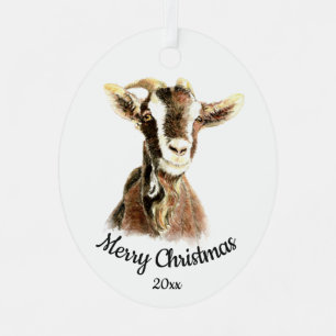 Eigen Boerderij voor kerstmis-Waterverf Metalen Ornament