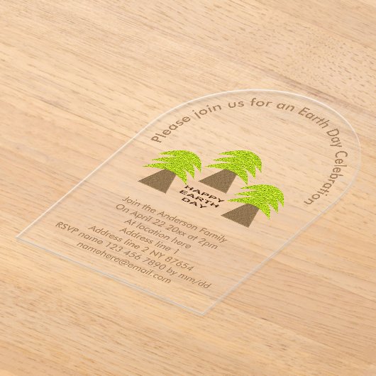 Eigen bomen op de Aarde Acryl Uitnodigingen (Laagn)