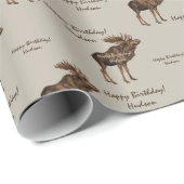 Eigen boodschap van bruin en karamel Rustic Moose  Cadeaupapier (Rol Hoek)