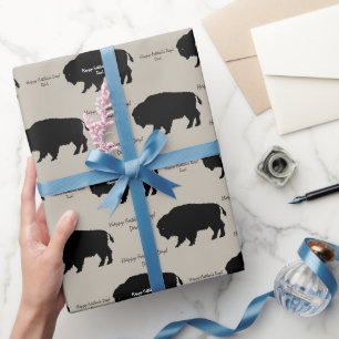 Eigen boodschap van bruin en karamel Rustic Moose Cadeaupapier