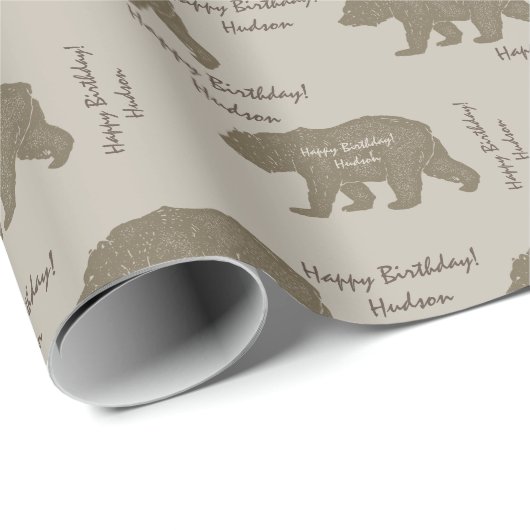 Eigen boodschap voor bruin en karamel Beer Cadeaupapier (Rol Hoek)