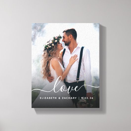 Eigen bruiloft Fotoliefhebbers White Script Canvas Afdruk (Voorkant)