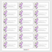 Eigen bruiloft Gast Adresetiketten Paarse Floral Sticker (Vel)