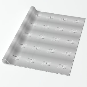 Eigen bruiloft Monogram grijs zwart-wit Cadeaupapier