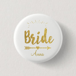 Eigen Button Faux Gold Foil Bride Wedding Team