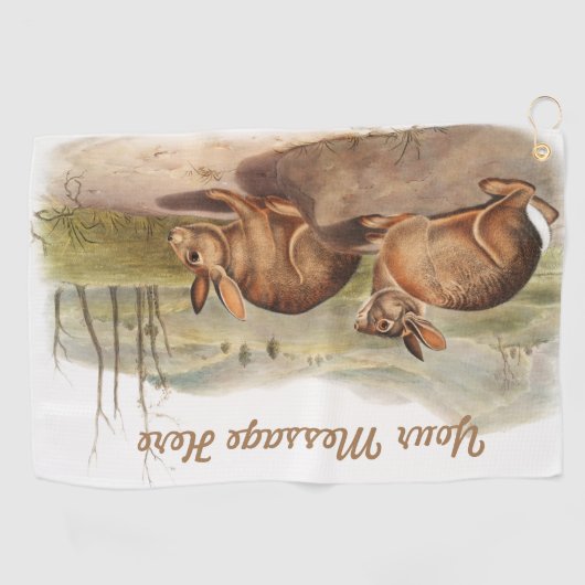 Eigen cadeautjes voor Bachman Hare Rabbit Camping Golfhanddoek (Horizontaal)