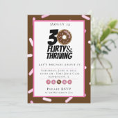 Eigen chocolade Donut 30th Birthday Brunch Kaart (Staand voorkant)
