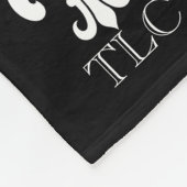 Eigen chroommonogram fleur de lis fleece deken (Hoek)