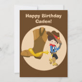 Eigen Cowboy Kinder Land Happy Birthday Kaart (Voorkant)