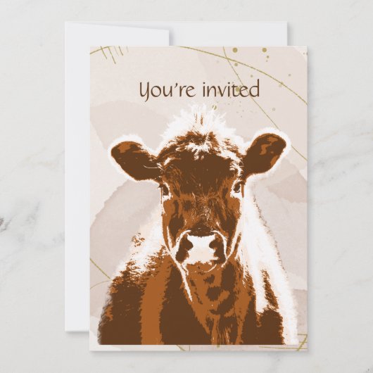 Eigen datum van geboorte Boerderij bruine Koe Kaart (Voorkant)