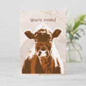 Eigen datum van geboorte Boerderij bruine Koe Kaart (Staand voorkant)