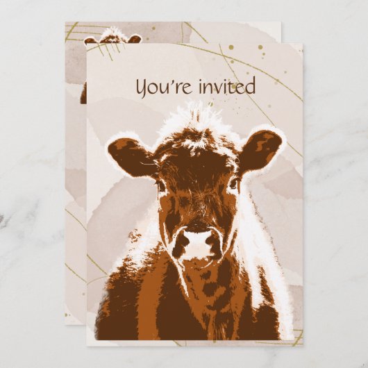 Eigen datum van geboorte Boerderij bruine Koe Kaart (Voorkant / Achterkant)