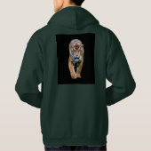 Eigen diepbos Groen Wandelend Mannen tijger Hoodie (Achterkant)