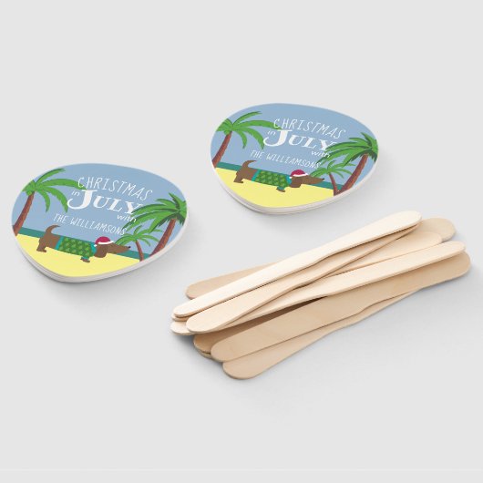 Eigen doxie-kerst in juli handwaaier (Niet-gemonteerd)