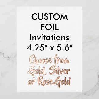 Eigen echte Foliën ROOS GOLD 4,25 x 5,6 inch Folie Uitnodiging Briefkaart