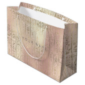 Eigen Egyptisch Foxier Metallic Roos Gold Script Large Cadeauzakje (Achterkant Gekanteld)