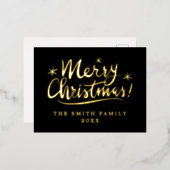 Eigen elegante gouden folie Vroegere kerstbriefkaa Folie Feestdagen Briefkaart (Voorkant / Achterkant)