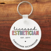 Eigen estheticiaanse cosmetoloog met licentie sleutelhanger (Voorkant)