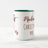 Eigen feestvogel, kerst tweekleurige koffiemok (Center)