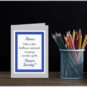 Eigen felicitatiekaart voor Honor Society Kaart