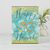 Eigen Floral Happy 80th Birthday Kaart (Staand voorkant)