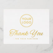 Eigen folie elegant wit dank u briefkaart (Voorkant)