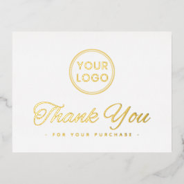 Eigen folie elegant wit dank u briefkaart