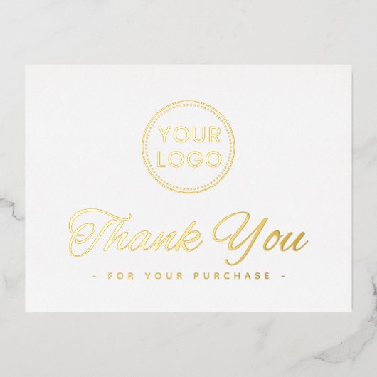 Eigen folie elegant wit dank u briefkaart (Voorkant)