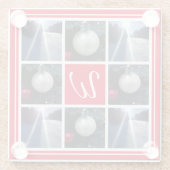 Eigen foto-collage kerstfeestdag glazen onderzetter (Achterkant)