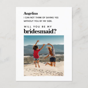 Eigen foto Eenvoudige legant Bridesmaid-conceptkaa Briefkaart