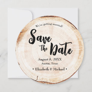 Eigen foto Hout Slice Rustic Weddenschap Uniek Kaart