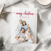 Eigen foto met kerstrood script kaart