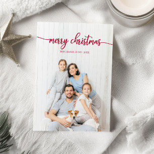 Eigen foto met kerstrood script kaart