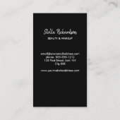 Eigen foto schoonheid zwart visitekaartje (Achterkant)