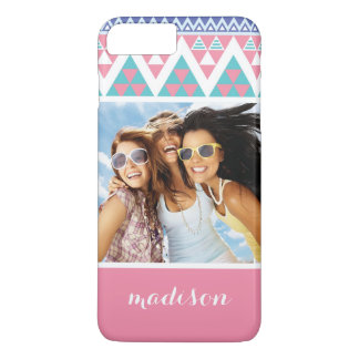 Eigen foto's en namen drievoudig aztec kleurig pat iPhone 8 plus / 7 plus hoesje