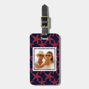 Eigen fotostijlpatroon bagagelabel