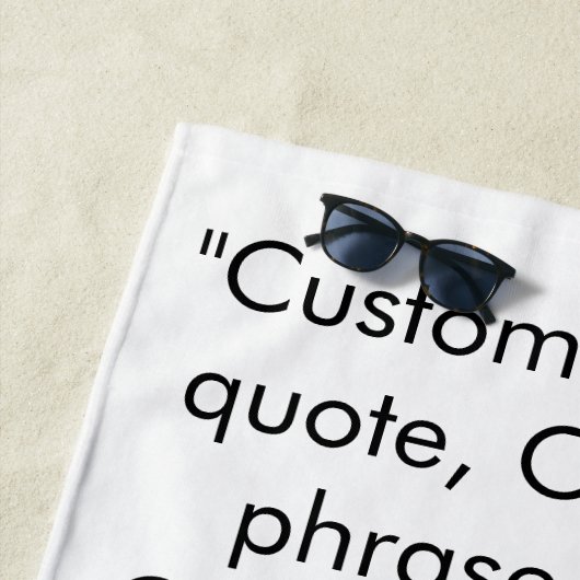 Eigen fragment citeert zwarte witte minimalistisch strandlaken (In situ)