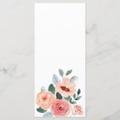 Eigen gastnaam Floral Wedding Buffet Menu (Achterkant)